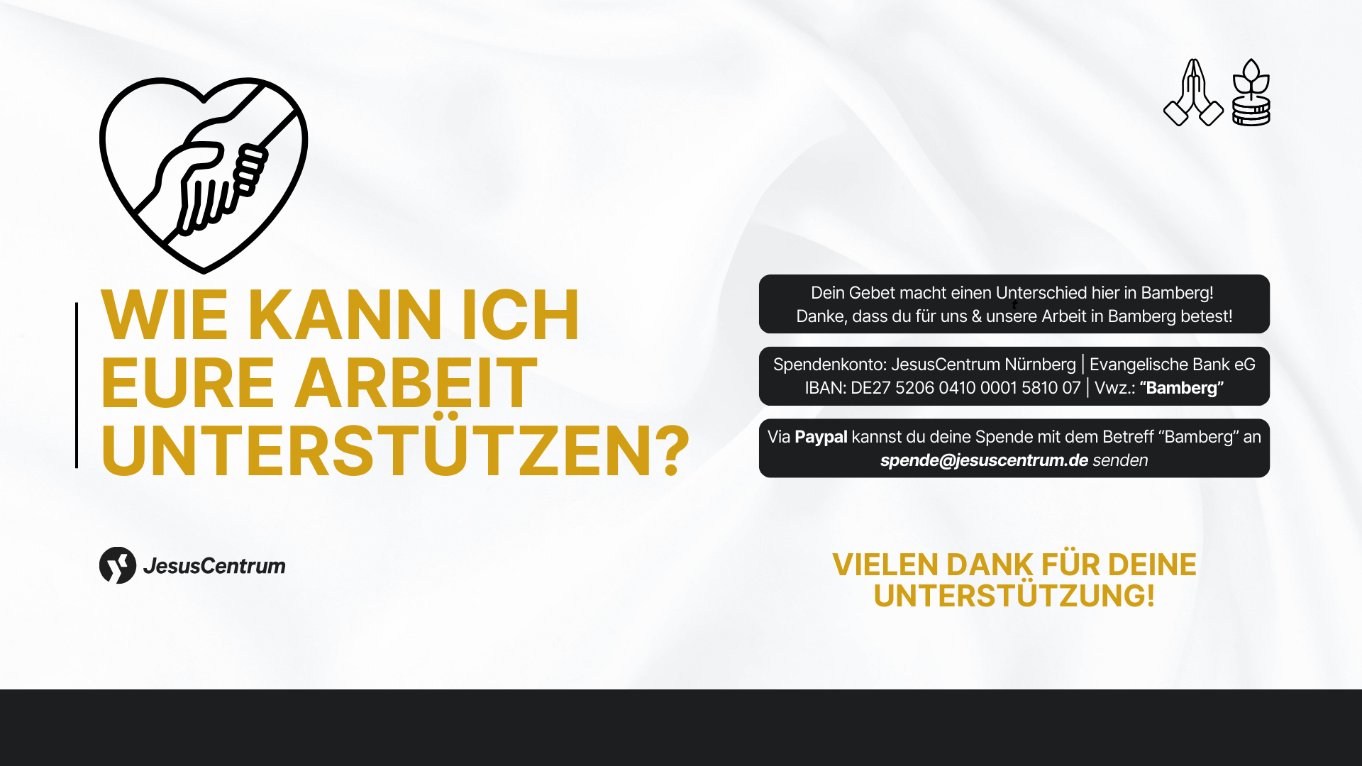 JesusCentrum Bamberg on tour! Diesen Sonntag sind wir in Nürnberg. Kein Gottesdienst in Bamberg. Stefan Kraft neuer leitender Pastor